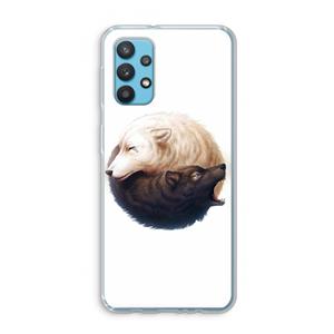 CaseCompany Yin Yang Wolves: Samsung Galaxy A32 4G Transparant Hoesje