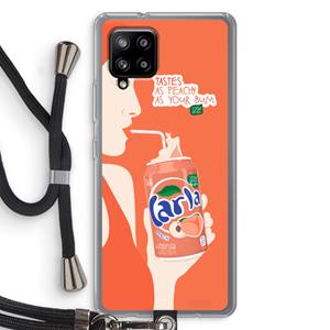 CaseCompany Peach please!: Samsung Galaxy A42 5G Transparant Hoesje met koord