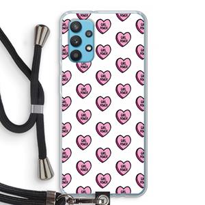 CaseCompany GIRL POWER: Samsung Galaxy A32 4G Transparant Hoesje met koord