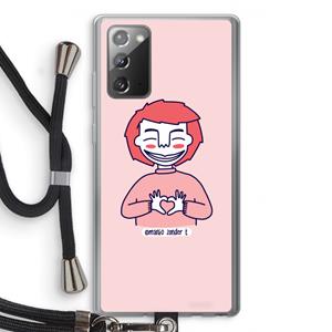 CaseCompany Hartje: Samsung Galaxy Note 20 / Note 20 5G Transparant Hoesje met koord