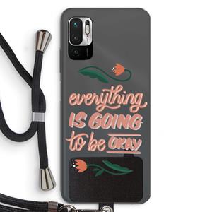 CaseCompany Optimistic flower girl: Xiaomi Redmi Note 10 5G Transparant Hoesje met koord