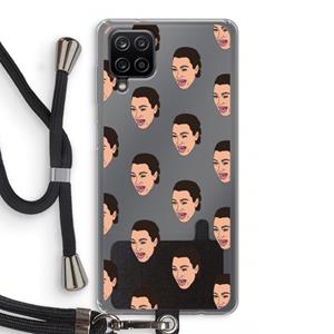 CaseCompany Ugly Cry Call: Samsung Galaxy A12 Transparant Hoesje met koord