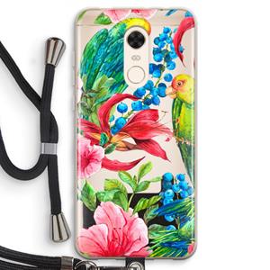 CaseCompany Papegaaien: Xiaomi Redmi 5 Transparant Hoesje met koord