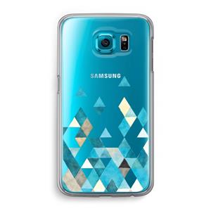 CaseCompany Gekleurde driehoekjes blauw: Samsung Galaxy S6 Transparant Hoesje