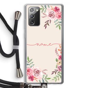 CaseCompany Rozen: Samsung Galaxy Note 20 / Note 20 5G Transparant Hoesje met koord