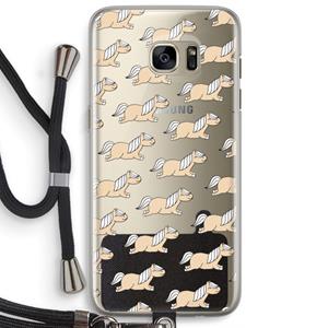 CaseCompany Ponys: Samsung Galaxy S7 Edge Transparant Hoesje met koord