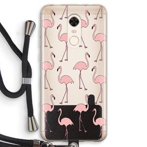 CaseCompany Anything Flamingoes: Xiaomi Redmi 5 Transparant Hoesje met koord