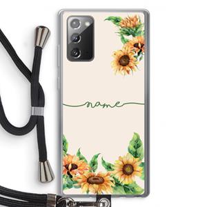 CaseCompany Zonnebloemen: Samsung Galaxy Note 20 / Note 20 5G Transparant Hoesje met koord