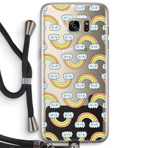 CaseCompany Regenboog: Samsung Galaxy S7 Edge Transparant Hoesje met koord