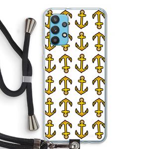 CaseCompany Musketon Anchor: Samsung Galaxy A32 4G Transparant Hoesje met koord