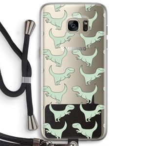 CaseCompany Dinos: Samsung Galaxy S7 Edge Transparant Hoesje met koord
