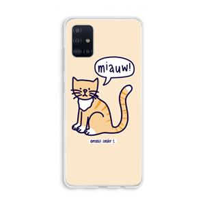 CaseCompany Miauw: Galaxy A51 4G Transparant Hoesje