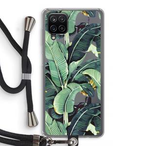 CaseCompany Bananenbladeren: Samsung Galaxy A12 Transparant Hoesje met koord