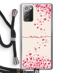 CaseCompany Hartjes en kusjes: Samsung Galaxy Note 20 / Note 20 5G Transparant Hoesje met koord