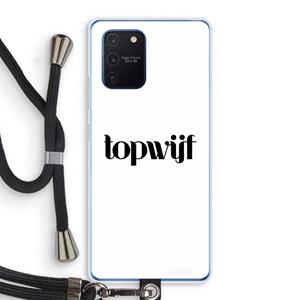 CaseCompany Topwijf Wit: Samsung Galaxy Note 10 Lite Transparant Hoesje met koord