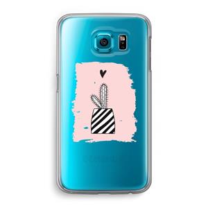 CaseCompany Zwart-wit cactus: Samsung Galaxy S6 Transparant Hoesje