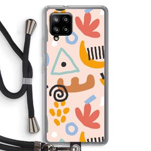 CaseCompany Abstract: Samsung Galaxy A42 5G Transparant Hoesje met koord