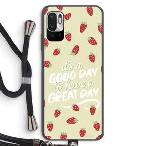 CaseCompany Don't forget to have a great day: Xiaomi Redmi Note 10 5G Transparant Hoesje met koord
