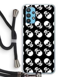 CaseCompany Musketon Skulls: Samsung Galaxy A32 4G Transparant Hoesje met koord