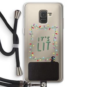 CaseCompany It's Lit: Samsung Galaxy A8 (2018) Transparant Hoesje met koord