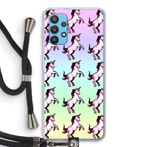 CaseCompany Musketon Unicorn: Samsung Galaxy A32 4G Transparant Hoesje met koord