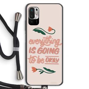 CaseCompany Optimistic flower girl: Xiaomi Redmi Note 10 5G Transparant Hoesje met koord