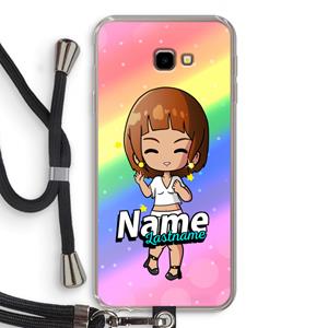 CaseCompany Chibi Maker vrouw: Samsung Galaxy J4 Plus Transparant Hoesje met koord