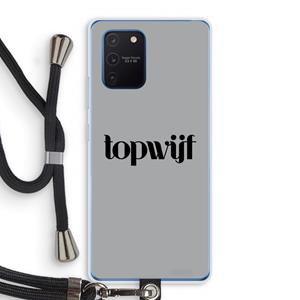CaseCompany Topwijf Grijs Zwart: Samsung Galaxy Note 10 Lite Transparant Hoesje met koord