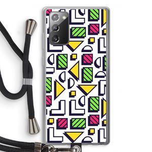 CaseCompany 8-bit N°4: Samsung Galaxy Note 20 / Note 20 5G Transparant Hoesje met koord