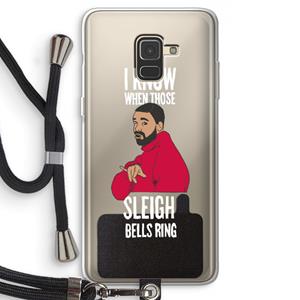 CaseCompany Sleigh Bells Ring: Samsung Galaxy A8 (2018) Transparant Hoesje met koord