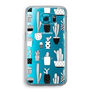 CaseCompany Cactusmotief: Samsung Galaxy S6 Transparant Hoesje