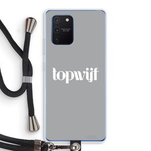 CaseCompany Topwijf Grijs Wit: Samsung Galaxy Note 10 Lite Transparant Hoesje met koord