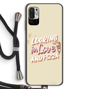 CaseCompany Pizza is the answer: Xiaomi Redmi Note 10 5G Transparant Hoesje met koord