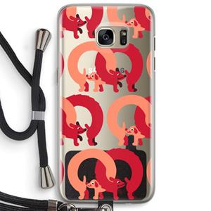CaseCompany Dogs: Samsung Galaxy S7 Edge Transparant Hoesje met koord