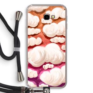 CaseCompany Katoen Wolken: Samsung Galaxy J4 Plus Transparant Hoesje met koord