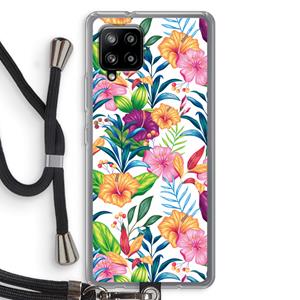 CaseCompany Tropisch 2: Samsung Galaxy A42 5G Transparant Hoesje met koord