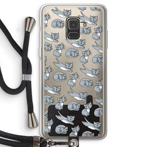 CaseCompany Poezen: Samsung Galaxy A8 (2018) Transparant Hoesje met koord