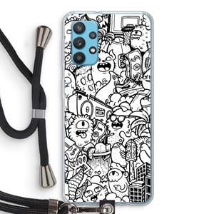 CaseCompany Vexx City #2: Samsung Galaxy A32 4G Transparant Hoesje met koord