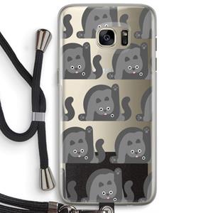 CaseCompany Cats: Samsung Galaxy S7 Edge Transparant Hoesje met koord