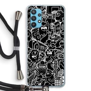 CaseCompany Vexx Black City : Samsung Galaxy A32 4G Transparant Hoesje met koord