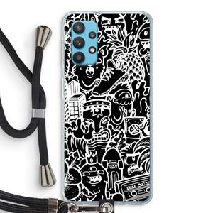 CaseCompany Vexx Black Mixtape: Samsung Galaxy A32 4G Transparant Hoesje met koord