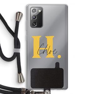CaseCompany Amber Script: Samsung Galaxy Note 20 / Note 20 5G Transparant Hoesje met koord