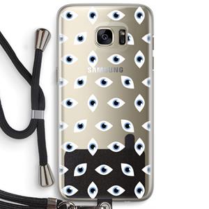 CaseCompany Eyes pattern: Samsung Galaxy S7 Edge Transparant Hoesje met koord
