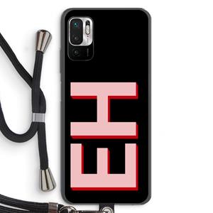 CaseCompany Monogram: Xiaomi Redmi Note 10 5G Transparant Hoesje met koord