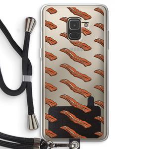 CaseCompany Bacon to my eggs #2: Samsung Galaxy A8 (2018) Transparant Hoesje met koord