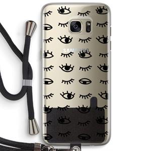 CaseCompany Eye pattern #2: Samsung Galaxy S7 Edge Transparant Hoesje met koord