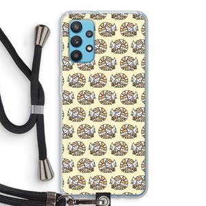 CaseCompany Slapende poes: Samsung Galaxy A32 4G Transparant Hoesje met koord