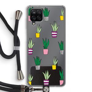 CaseCompany Sanseveria: Samsung Galaxy A12 Transparant Hoesje met koord