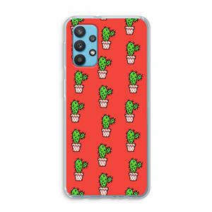 CaseCompany Mini cactus: Samsung Galaxy A32 4G Transparant Hoesje