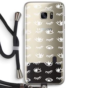 CaseCompany Eye pattern #3: Samsung Galaxy S7 Edge Transparant Hoesje met koord